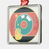 ビニール記録プレーヤー手傷 メタルオーナメント (左)