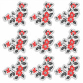 ビニール赤ポピーのステッカー シール (正面)