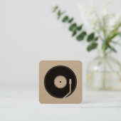 ビニール遊カバー黒 スクエア名刺 (スタンド正面)