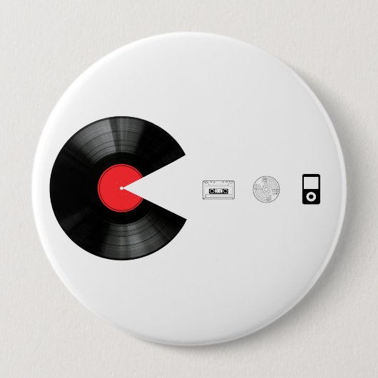 ビニール食べの悪党 缶バッジ (正面)