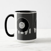 ビニール1955のラベル33 RPMの記録的な黒い及び白2 マグカップ (左)