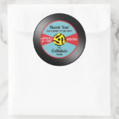 ビニール45レコードラベルバースデーパーティーありがとう ラウンドシール (バッグ)