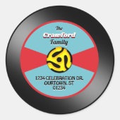 ビニール45レコードラベルファミリの住所 ラウンドシール (正面)