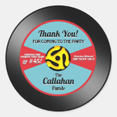 ビニール45レコードラベル誕生日パーティー感謝 ラウンドシール (正面)
