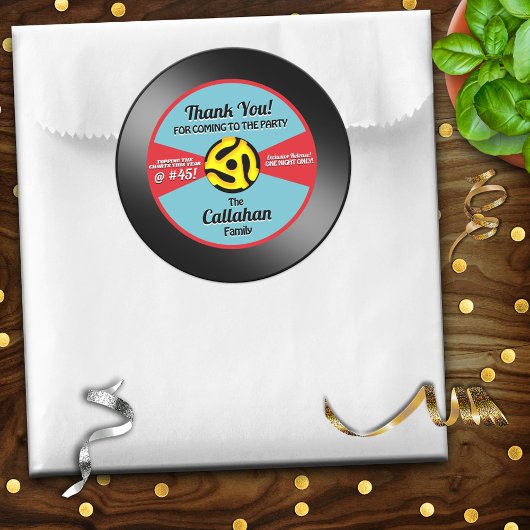 ビニール45レコードラベル誕生日パーティー感謝 ラウンドシール