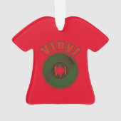 ビニール45 RPMの記録的な緑及び赤 オーナメント (裏面)