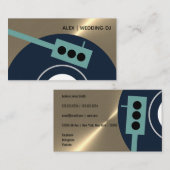 ビニール·レコード·ターンテーブル-金ゴールド、グリーン·アンド·ネービー·ブルー 名刺 (正面/裏面)