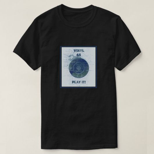 ビニール – 45 rpmレコード – ライトブルー tシャツ (デザイン正面)