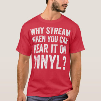ビニールLPで聞こえる場合にストリームをおもしろい作成する Tシャツ