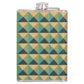 ビニー包まれたルフラスコ-青とベージュの三角形 フラスク (裏面)