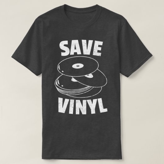 ビニ救ーレコードの動揺してヴィンテージ音楽の愛好家 Tシャツ (デザイン正面)