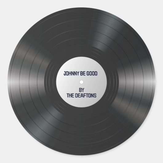 ビニ空白のウム音楽レコードLP DIY名前をカスタムする ラウンドシール (正面)