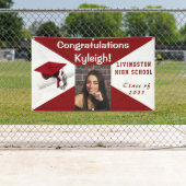 ビニ赤と白ル卒業写真 横断幕 (インサイチュ)