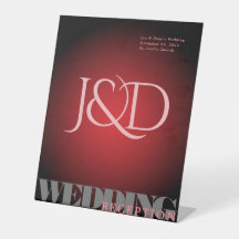 ビネットモノグラムのの結婚台座サイン