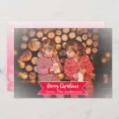 ビネット色あせた縁を持つフォトクリスマスカード シーズンカード (正面/裏面)