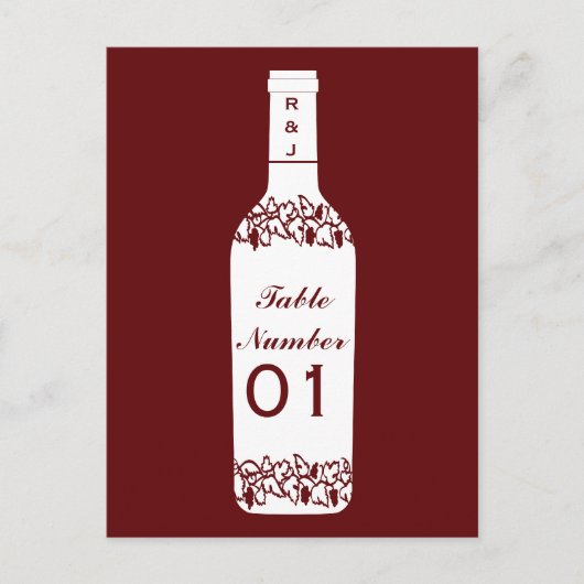 ビネヤ結婚ードのテーブル番号 ポストカード (正面)
