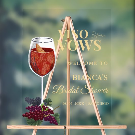 ビノウィザヴォーズブライダルシャワーウェルカムサイン アクリルサイン (ニュートラル)