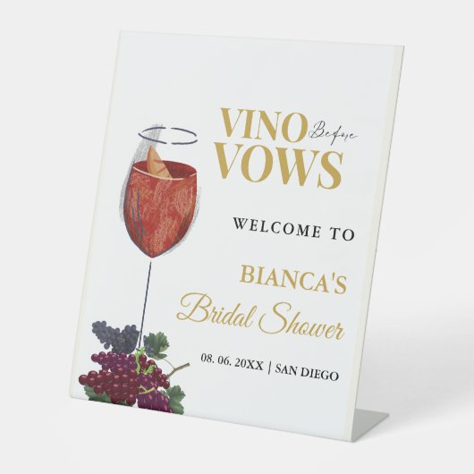 ビノウィザヴォーズブライダルシャワーウェルカムサイン 台座サイン (正面)