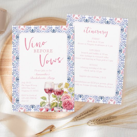 ビノウィーブウワインテイスティングバチェロレッテ 招待状