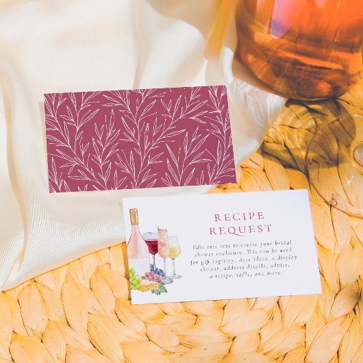 ビノウィーブウワインテイスティングブライダルシャワー エンクロージャーカード