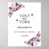 ビノウィーブウワインブライダルシャワーウェルカムサイン ポスター (正面)