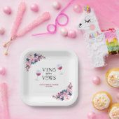 ビノウィーブズピンクフローラブライダルシャワー ペーパープレート (パーティー)