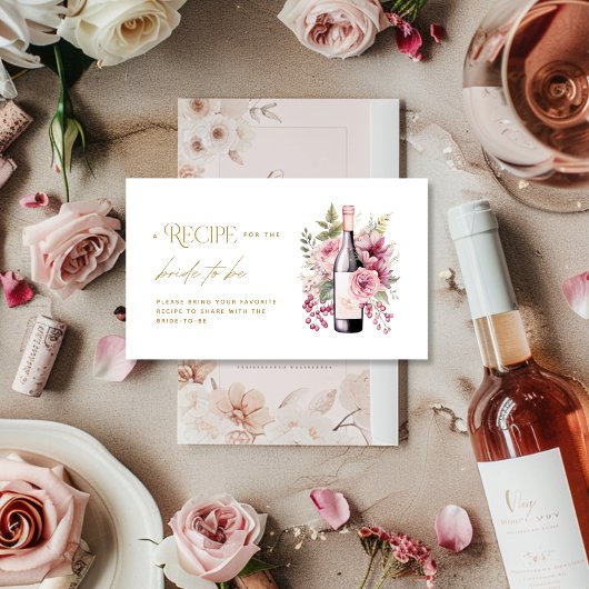ビノウィーブーエレガントレシピカードブライダルシャワー エンクロージャーカード