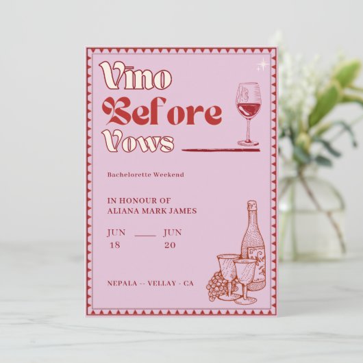 ビノウィーブーズバチェロレッテ週末の日程 招待状 (スタンド正面)
