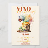 ビノウィーブーズ金ゴールドホワイトフローラブライダルシャワー 招待状 (正面)