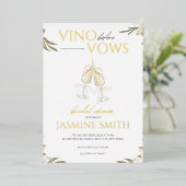 ビノウィーブーズ金ゴールドホワイトフローラブライダルシャワー 箔招待状 (立ち正面)