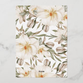 ビノウィーブーズ金ゴールドホワイトフローラブライダルシャワー 箔招待状 (裏面)