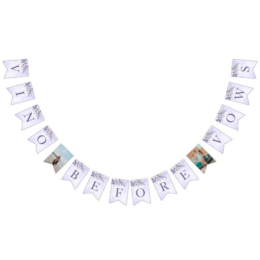 ビノウィーブーパープルフローラブライダルシャワー バンティングフラッグ (全)