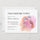 ビノウィーヴズピンク鮮やかオレンジブライダルシャワー 招待状 (正面)