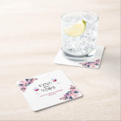 ビノウィーヴュエレガントワインブライダルシャワーフローラ スクエアペーパーコースター (インサイチュ)