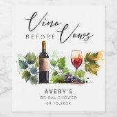 ビノエレガントウィーヴズブライダルシャワー ワインラベル (シングルラベル)