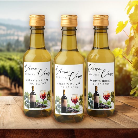 ビノエレガントビウズウォウズウォーター色ブライダルシャワー ワインラベル