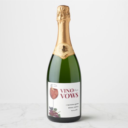 ビノワーブーWIneテイスティングブライダルシャワー スパークリングワインラベル (正面)