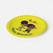 ビノ&フィノ誕生日パーティープレートイエロー ペーパープレート (アングル)