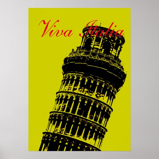 ビバイタリア傾いた塔のピサイタリア旅行アート ポスター (正面)