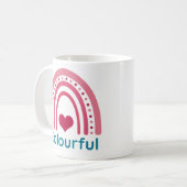 ビバカラフルマゼンタボホレインボー コーヒーマグカップ (正面左)