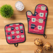 ビバマゼンタパタ素晴らしーン父の日 鍋つかみ&鍋敷きセット (トップダウン)