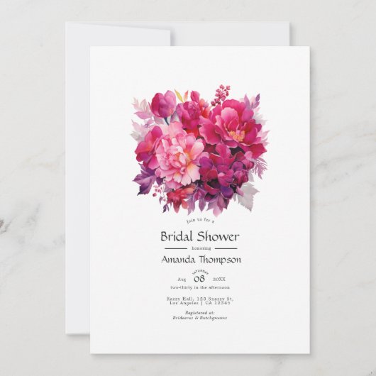 ビバマゼンタフローラブライダルシャワー 招待状 (正面)