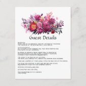 ビバマゼンタフローラ結婚ズゲスト詳細 エンクロージャーカード (正面)