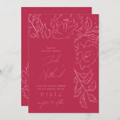 ビバマゼンタブライト結婚フローラ 招待状 (正面/裏面)