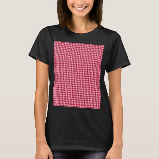 ビバマゼンタ小パタ千鳥格子のーン Tシャツ (正面)