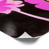 ビバマゼンタ抽象芸術レトロボホ春の花 ポスター (コーナー)