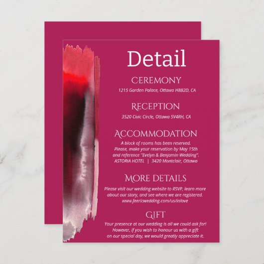 ビバマゼンタ結婚詳細 エンクロージャーカード (正面/裏面)