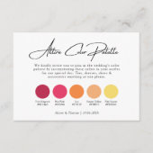 ビバマゼンタ |サンセットイエロー結婚のカラーパレット エンクロージャーカード (正面)