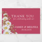 ビバマゼンタ&ホワイトデイジー結婚ズ スパークリングワインラベル (シングルラベル)