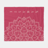 ビバマゼンダ淡い色のン&ドグウッドナマステマンダラ フリースブランケット (正面(横))